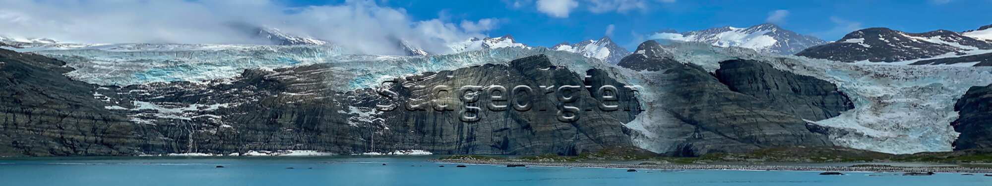 Gletscher auf der Insel Südgeorgien in der Region Antarktis